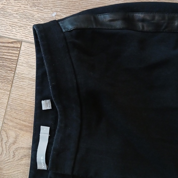 Vince Black Trousers Faux Leather Racing Side Stripe Tuxedo Size 12 - Picture 3 of 7